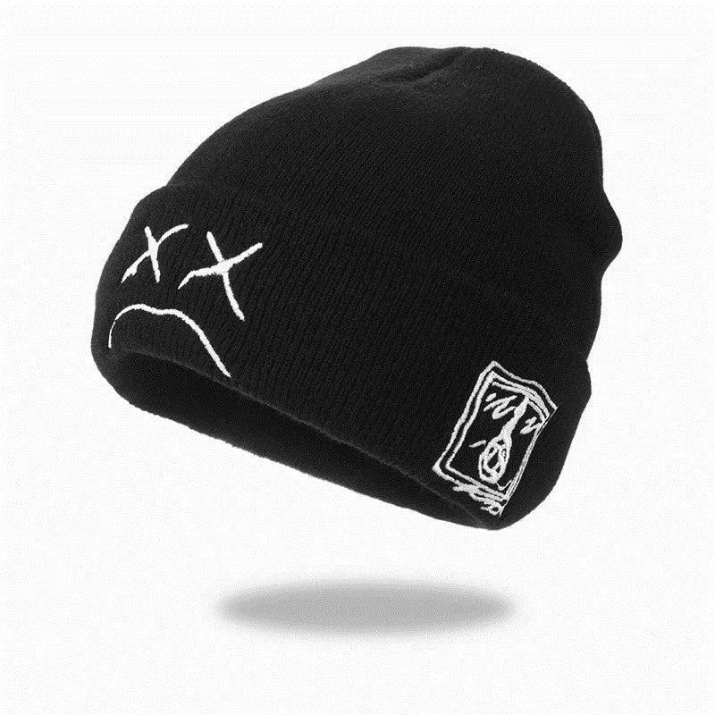 Hip Hop Emoji Embroidered Knit Beanie – Unisex All Seasons