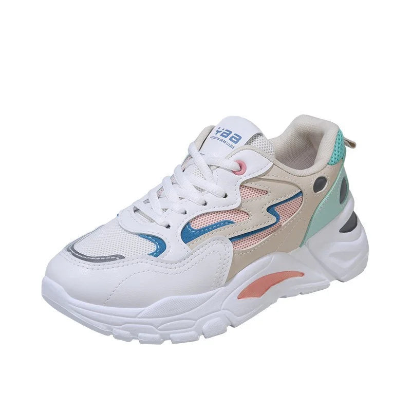 2023 Shoes Female Spring Net Breathable Stripes Hit White Sports Zpaxo