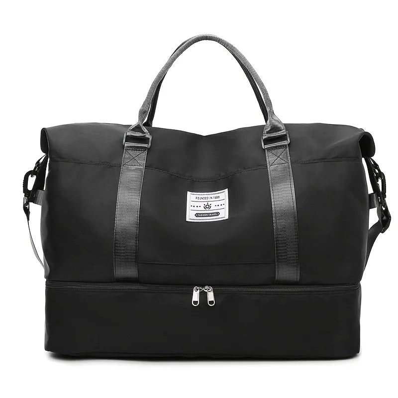Weekend Travel Gym Bag with Wet/Dry Separation Pocket, Large Capacity Multi-Functional Independent Shoe Compartment Strap Zpaxo