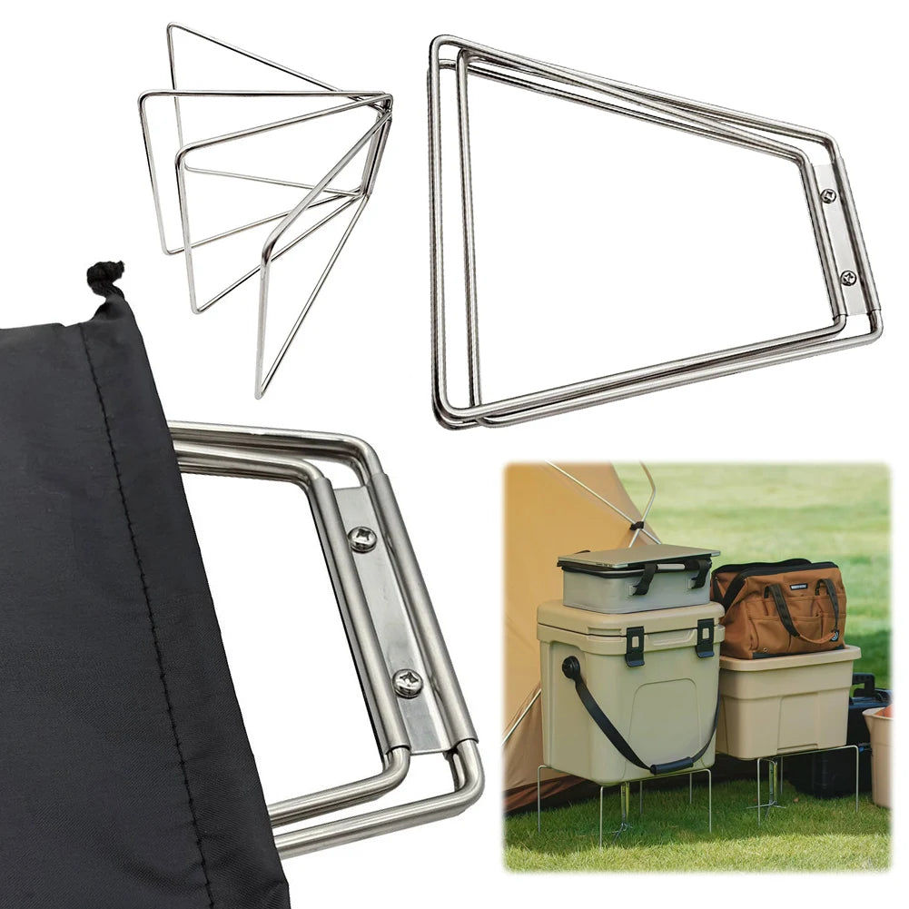 Aluminum Alloy Box Stand Portable Iron Storage Bracket Stainless