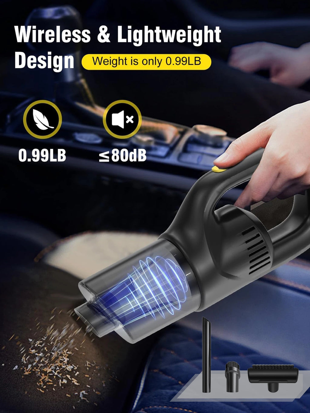 Portable Wireless Car Vacuum Cleaner Chargeable 120W High Power Vacuum Cleaner for Home and Car Dual Use Mini Cleaning Machine Zpaxo