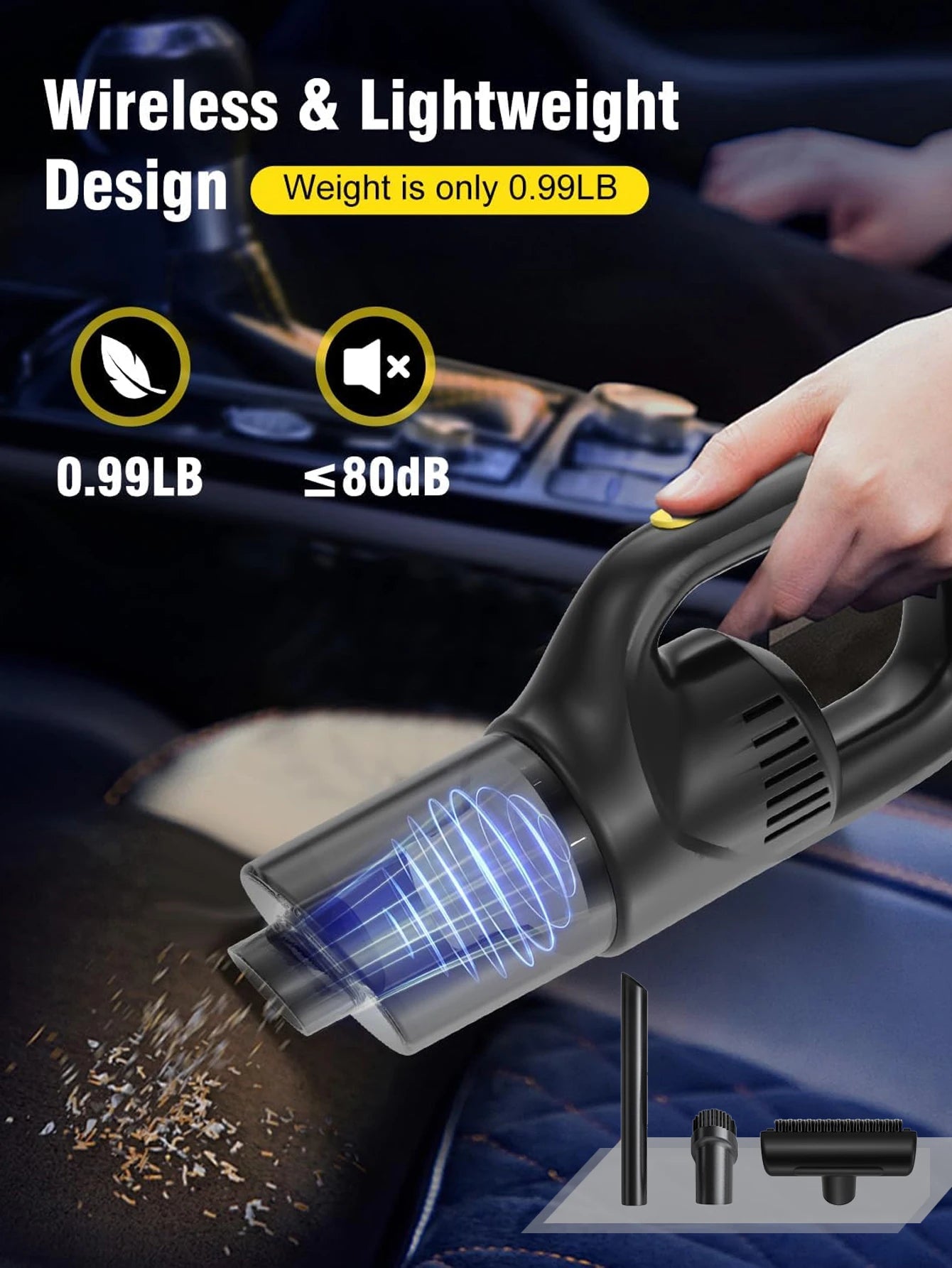 Portable Wireless Car Vacuum Cleaner Chargeable 120W High Power Vacuum Cleaner for Home and Car Dual Use Mini Cleaning Machine Zpaxo