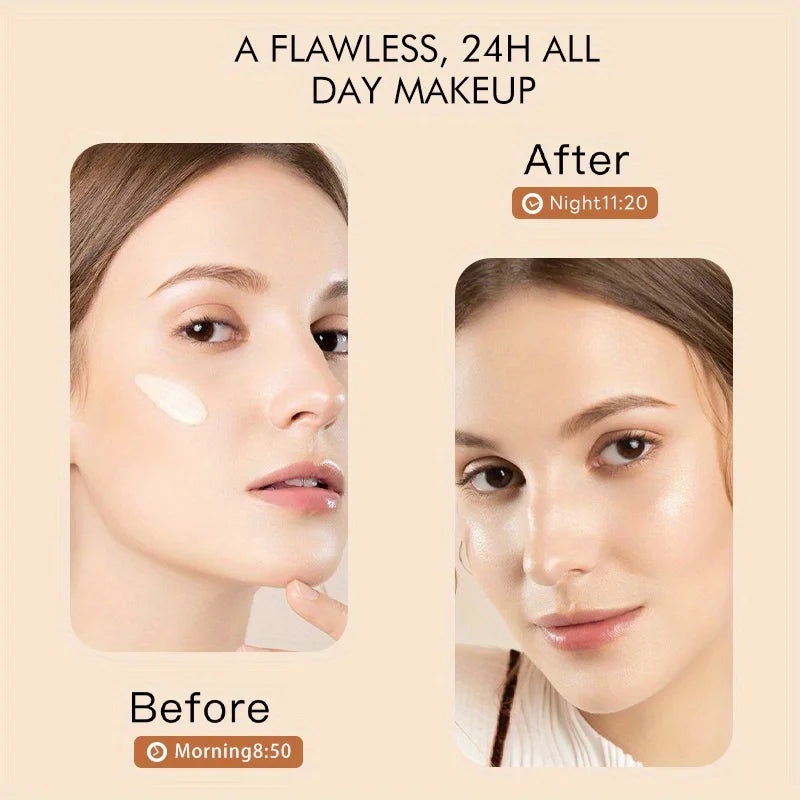 Press-type temperature-changing liquid foundation, long-lasting hydration, moisturizing, concealer, barrier cream bb cream Zpaxo