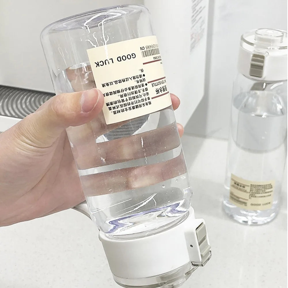 Portable Transparent Kawaii Water Bottle Sports Water Cup Plastic Handy Cup Outdoor Travel Office Essential Water Bottle ]Cup Zpaxo