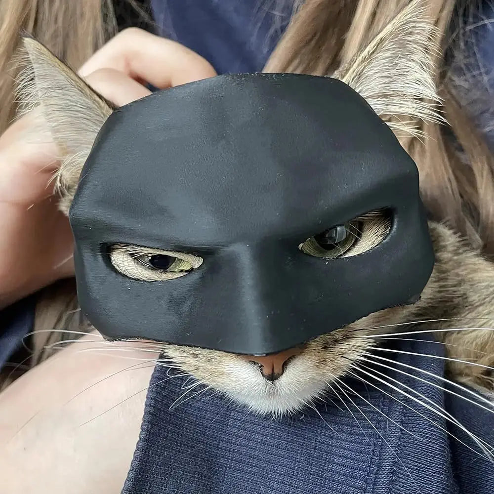 Bat Cat Halloween Half Face Mask – 3D Printed Pet Costume