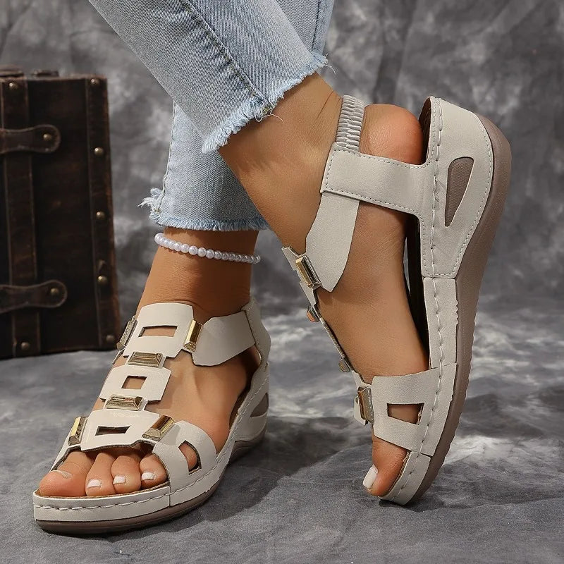 Large Roman Women Sandals Designer Beach Slippers Summer Wedges Shoes