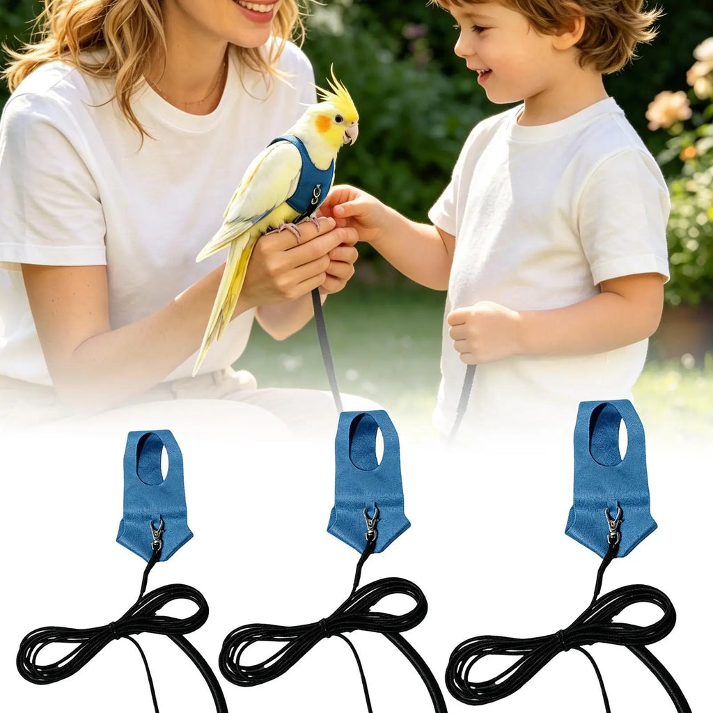 Bird Harness Parakeet Traction Straps Bird Flying Training Rope Kit for Animal Lovers Trainers Walking Backyard Park Vet Visit Zpaxo