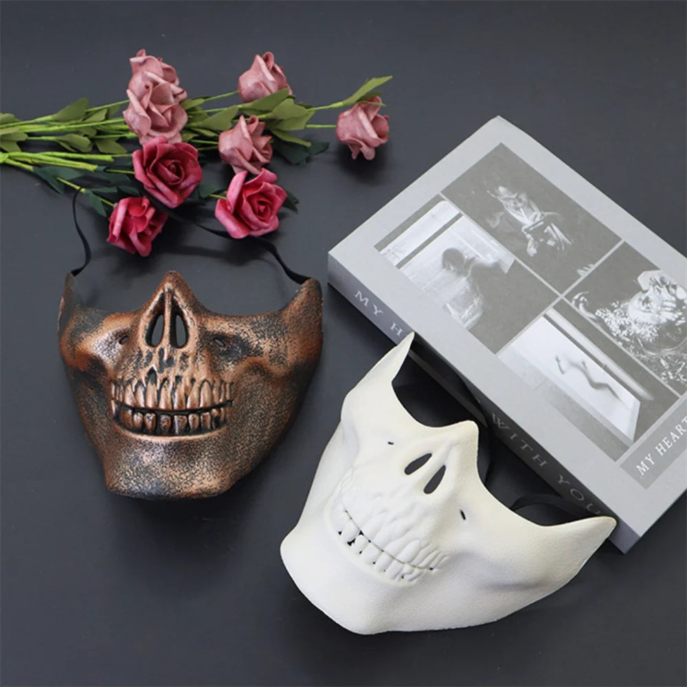 Skeleton Warrior Half Face Mask – Halloween Cosplay & Party Halloween Costume Mask Zpaxo