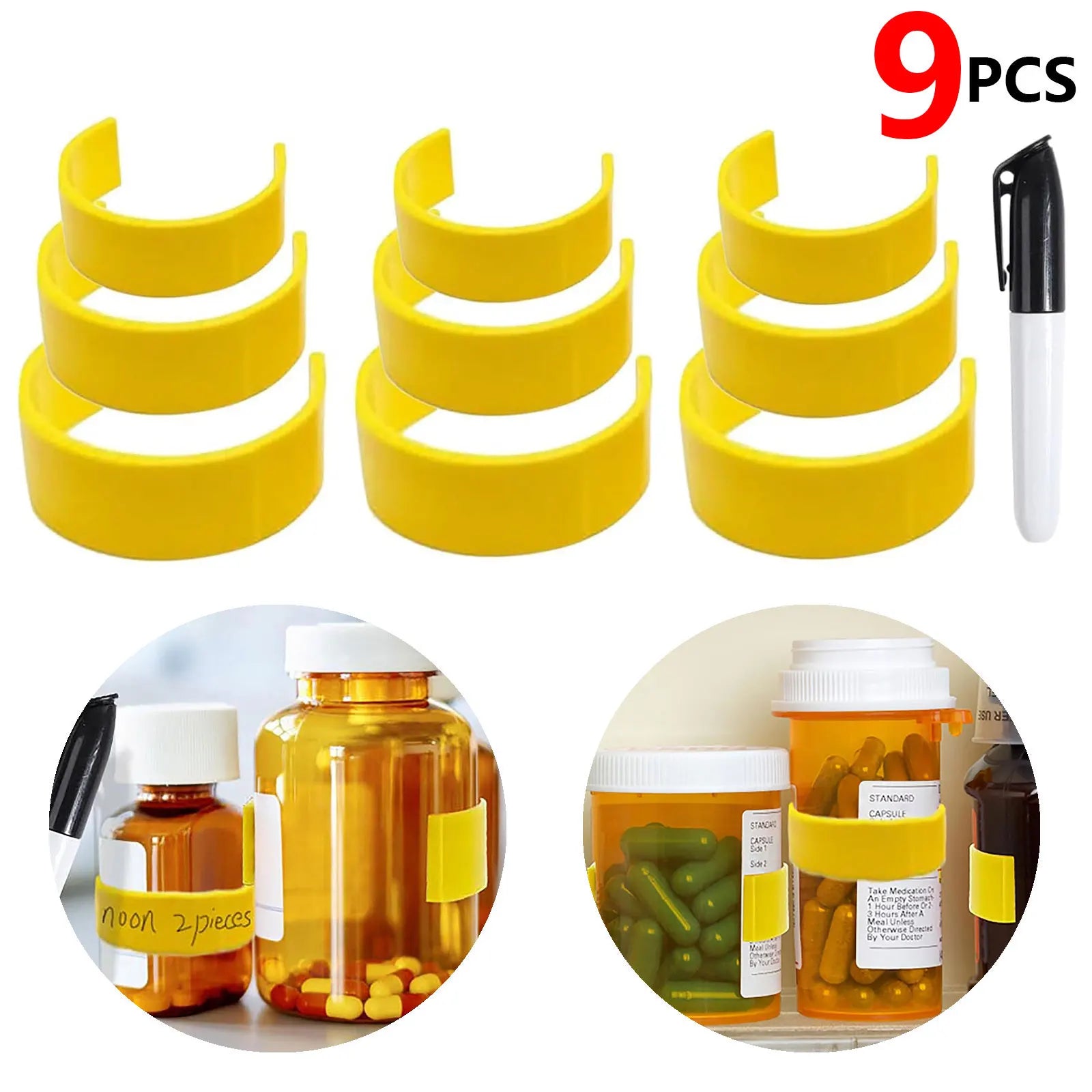 9 PCS Clips for Pill Bottles, Medicine Bottle Label Clips, Medicine Bottle Label Clips Zpaxo 9PCS