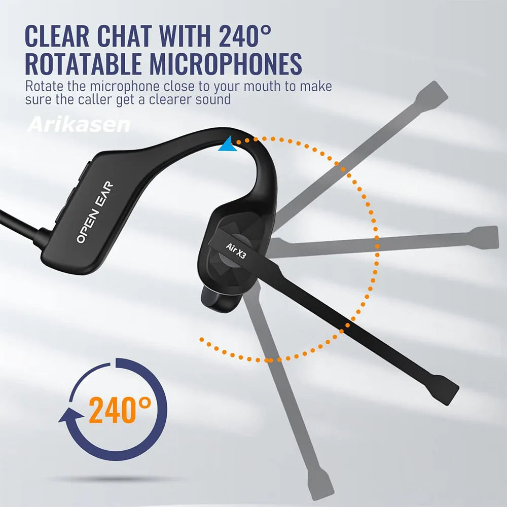 Open-ear Headsets Noise Canceling Boom Microphone Lightweight