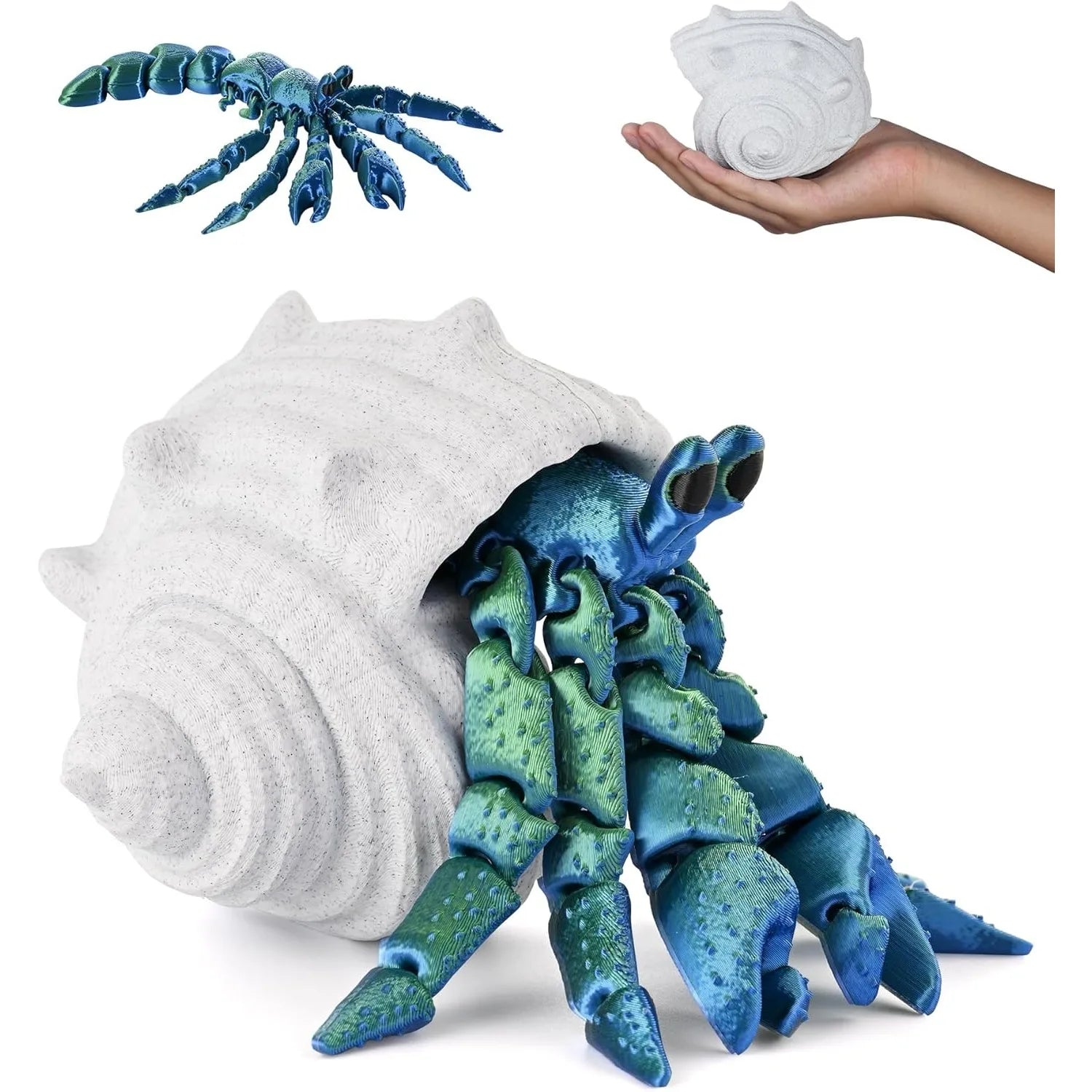 3D Printed Animals 7 8 Hermit Crab Shell Stress Relief Figurines