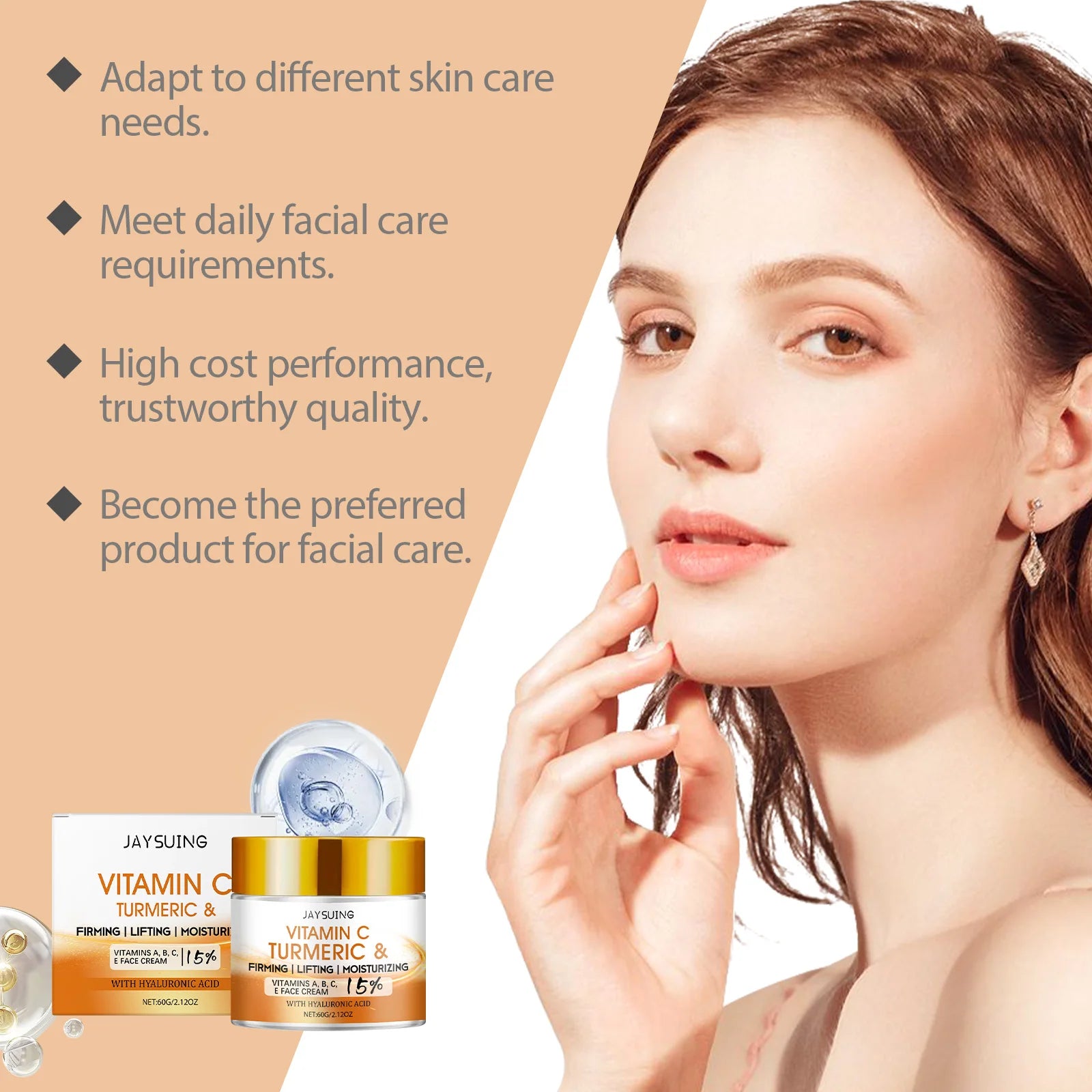 Turmeric Vitamin C Face Cream – Anti-Aging Moisturizer 60g Face Moisturizer Cream Zpaxo