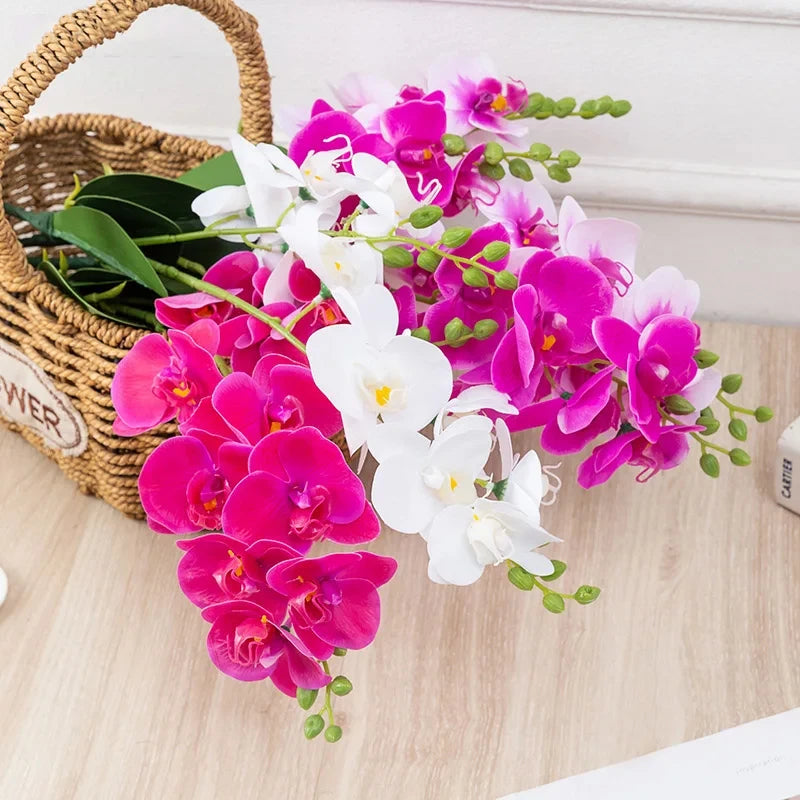 1 Artificial Silk Orchid Flowers Lifelike Real Touch Phalaenopsis