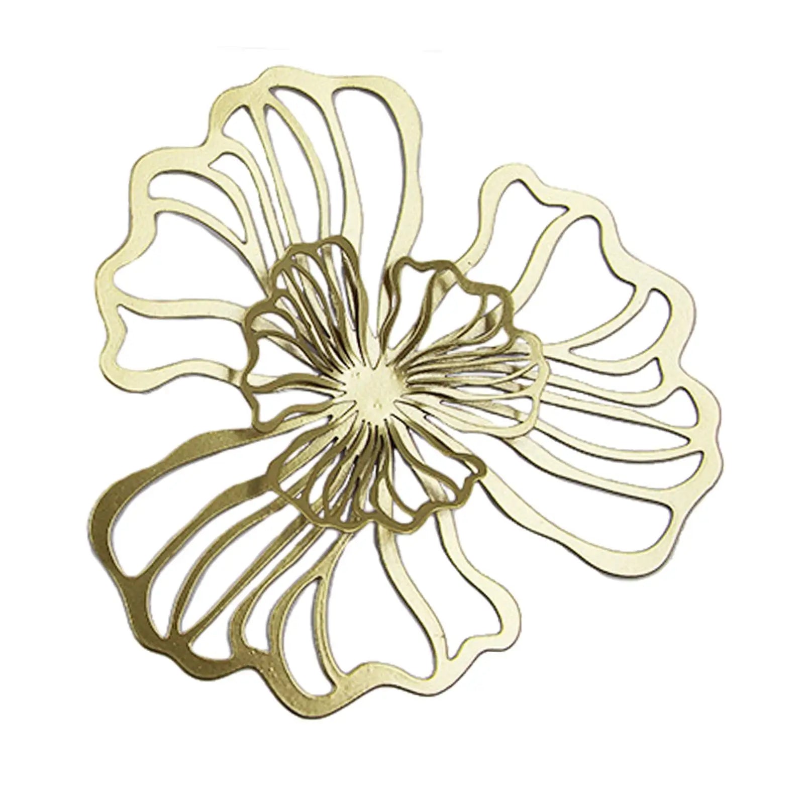 Metal Flower Wall Art Decor – Iron Floral Wall Hanging Metal Wall Art Zpaxo Golden Large