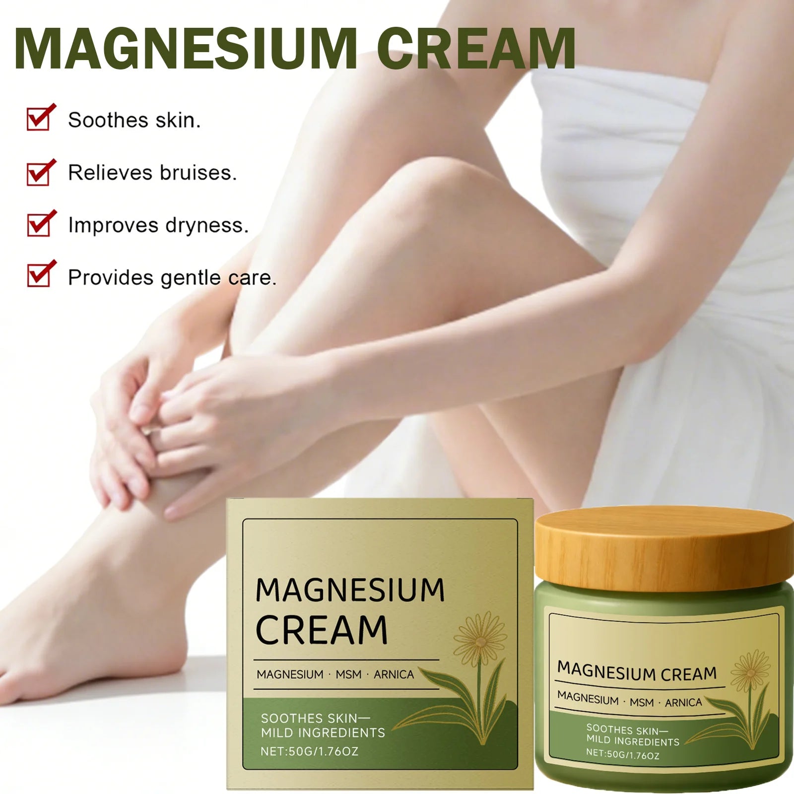 Hoygi Magnesium Cream – Muscle & Nerve Relief Body Massage Magnesium Body Cream Zpaxo
