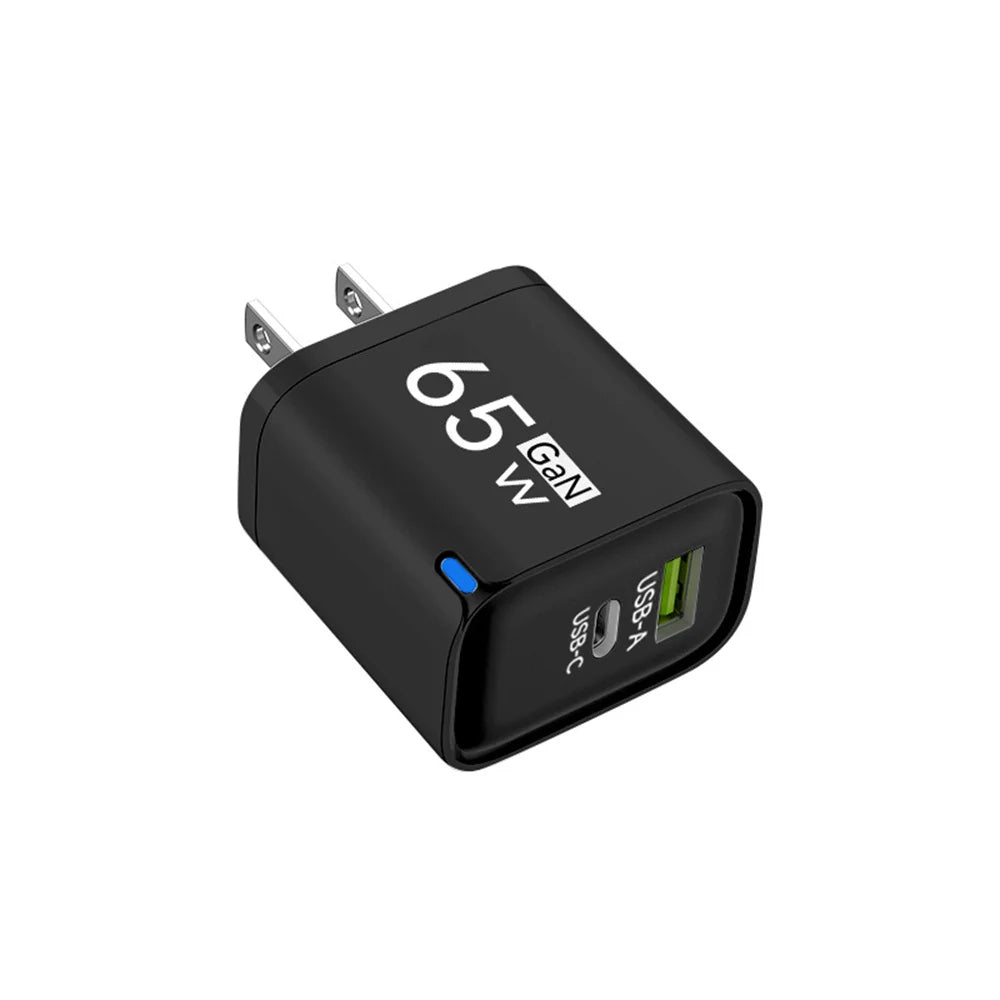 65W GaN USB-C Fast Charger – US/EU/UK Plug | PD Quick Charge USB-C Wall Charger Zpaxo US Black