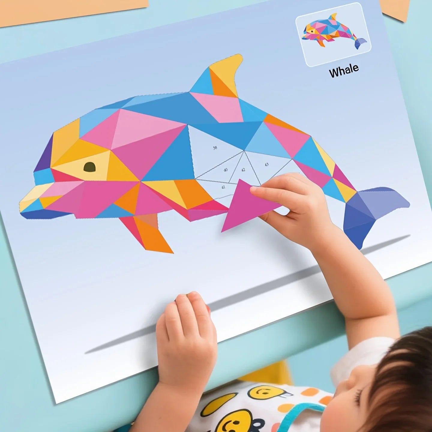Handmade Stickers Animal Cognitive 6 Geometric Collages Children's Puzzle Enhance Focus Training Enlightenment Toy Stickers Zpaxo