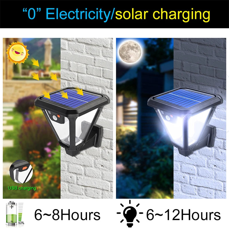 Solar Wall Light Waterproof Outdoor Courtyard Porch Lighting Easy Zpaxo