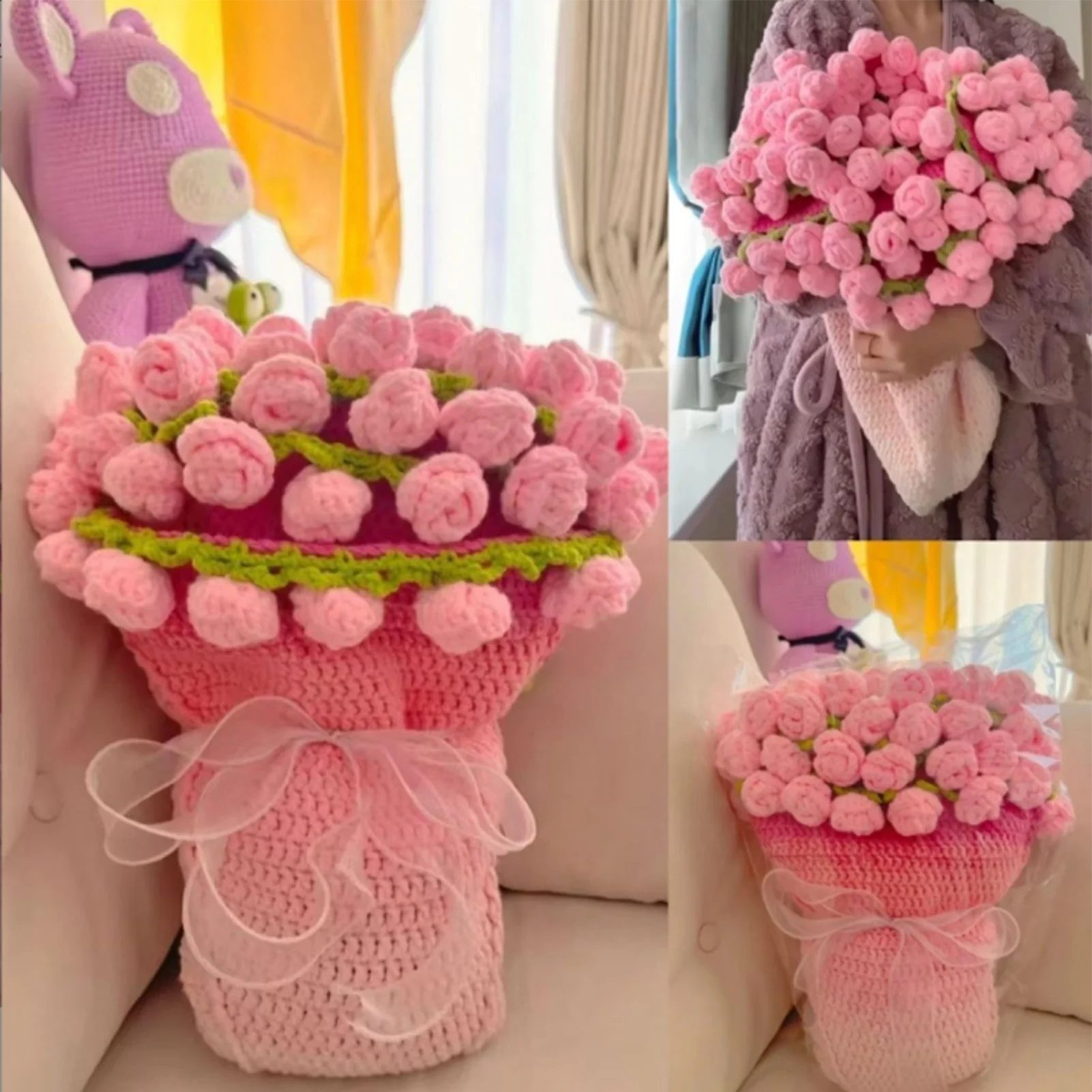 Beginner Crochet Blanket Easy Learn Complete Craft Supplies Bouquet