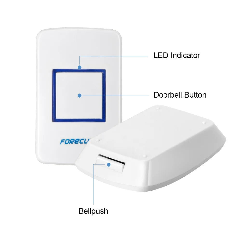 300M 110DB 36 Chime Wireless Doorbell Waterproof Remote EU US Plug Smart Door Bell Battery 1 Button 1 / 2 Receiver Zpaxo
