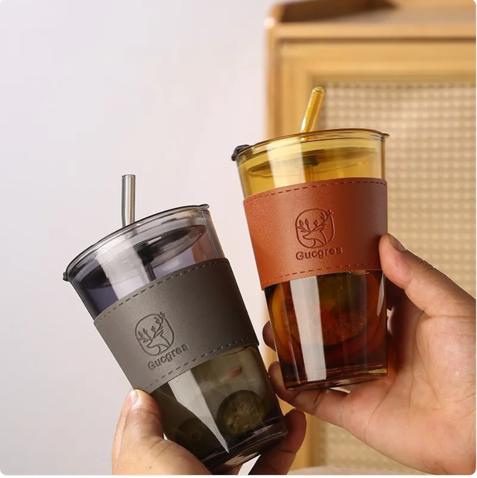 Double-Layer Glass Drink Cup Zpaxo