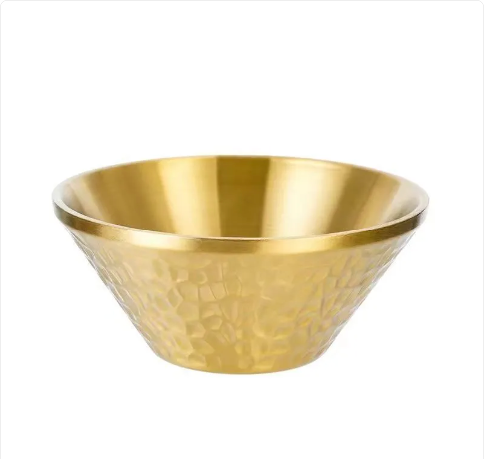 Stainless Steel Bamboo Hat Rice Bowl Zpaxo Gold 12cm