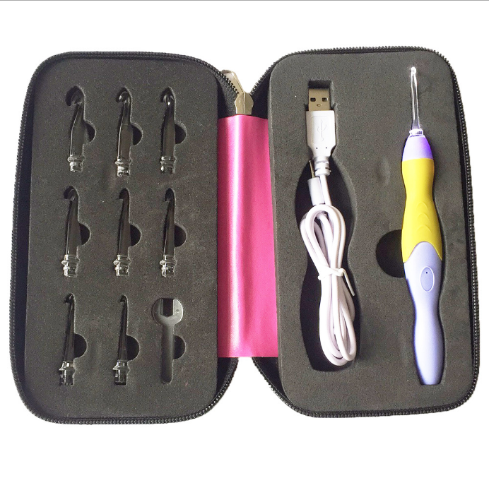 USB Charging Crochet Hook Light Set for Crafting