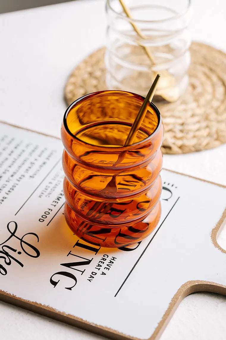 Handmade Amber Heat-Resistant Glass Cup Zpaxo Amber