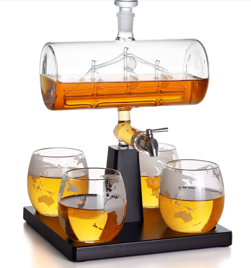 Glass Sailing Wine Bottle Container Zpaxo