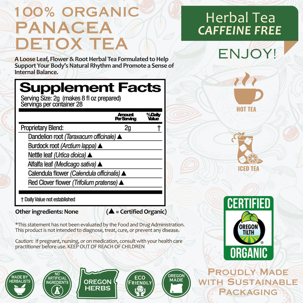 Organic Panacea Detox Herbal Tea Zpaxo