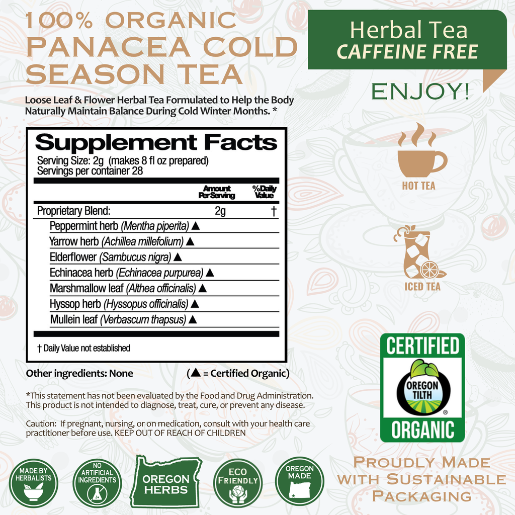 Panacea Cold Season Organic Herbal Tea Zpaxo