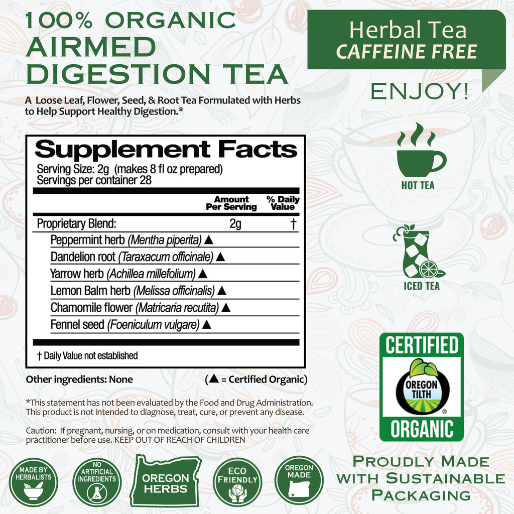 Airmed Digestion Organic Herbal Tea Zpaxo