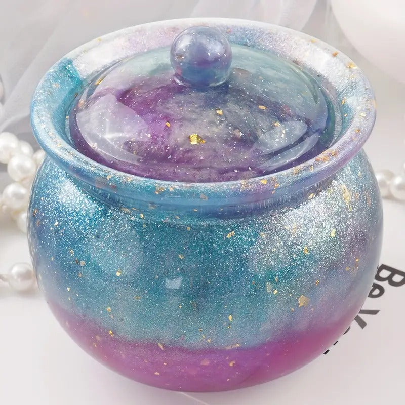 DIY Epoxy Resin Crystal Drop Silicone Mold with Lid