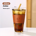 Double-Layer Glass Drink Cup Zpaxo Amber 450ml