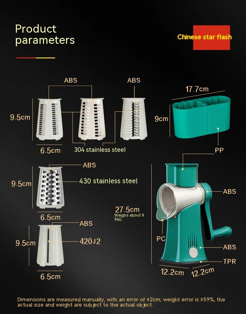 Multi-Function Vegetable Grater Shredder Zpaxo