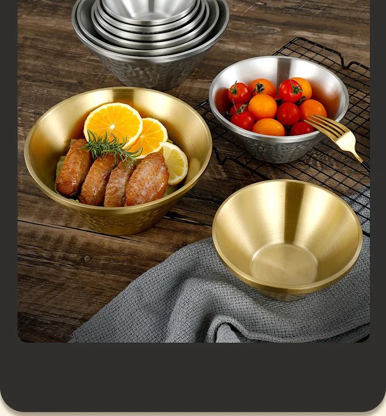 Stainless Steel Bamboo Hat Rice Bowl Zpaxo