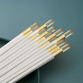 5 Pairs of High-Quality Amber Head Alloy Chopsticks