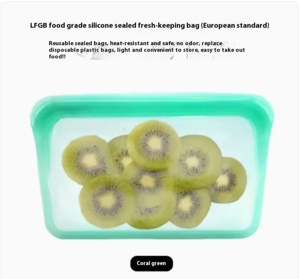 Silicone Food Storage Bag Zpaxo Coral Green 3000ml