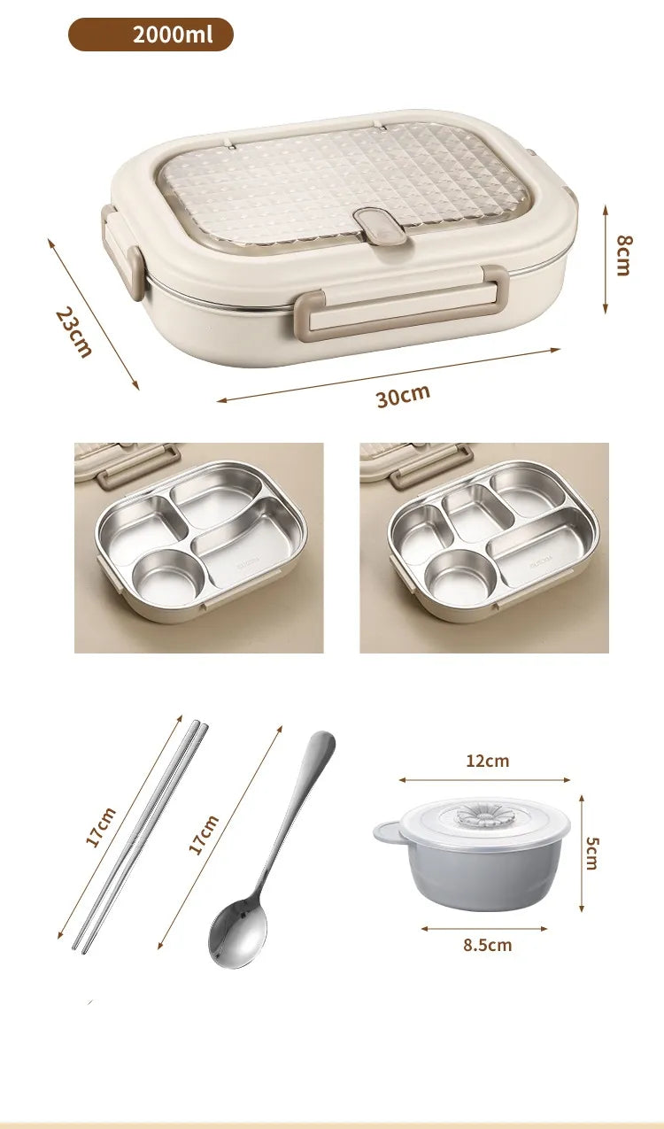 304 Stainless Steel Microwaveable Bento Box Zpaxo
