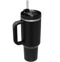 40oz Stainless Steel Car Straw Cup Zpaxo Black